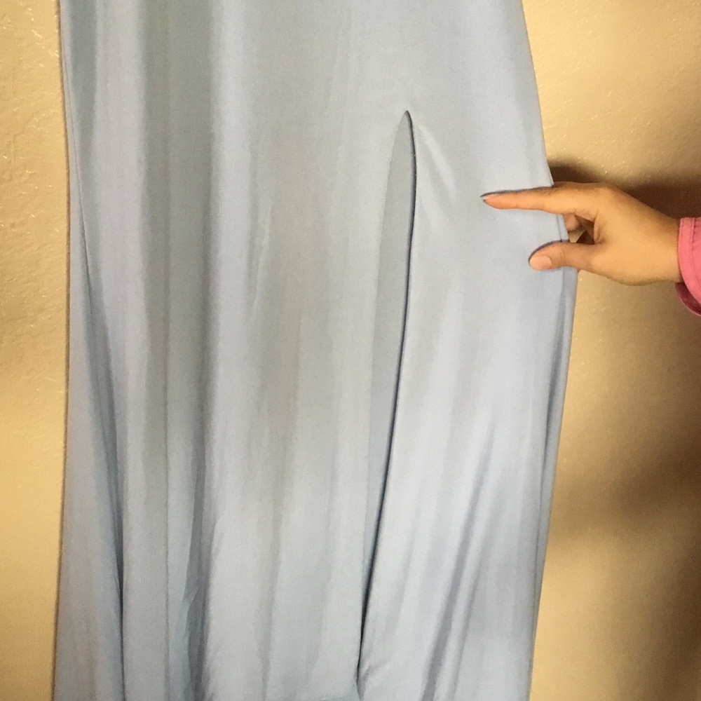 Camille La Vie Blue Jewel Beaded Halter Maxi Sz 2P - Picture 7 of 8